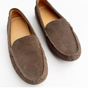 Quince Suede Driver Loafer Shoes Flats Slip On Medium Brown size 10